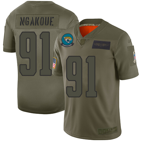 Men Nike Jacksonville Jaguars  #91 Yannick Ngakoue Camo  Stitched NFL Limited 2019 Salute To Service Jersey